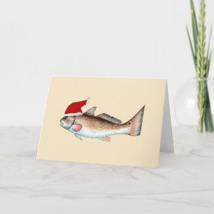 Roodbaars Kerstman Hoed Kerstmis Feestdagen Kaart