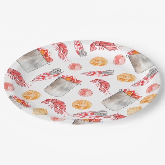 Roodbaars kook zomerfeest papier bord (Gekanteld)