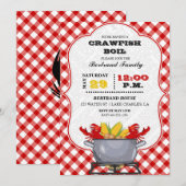 Roodbaars kookpot Rood geruit Gingham Kaart (Voorkant / Achterkant)