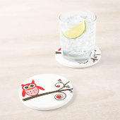 Roodbaars op Cherry Tree Zandsteen Onderzetter (Zijkant)