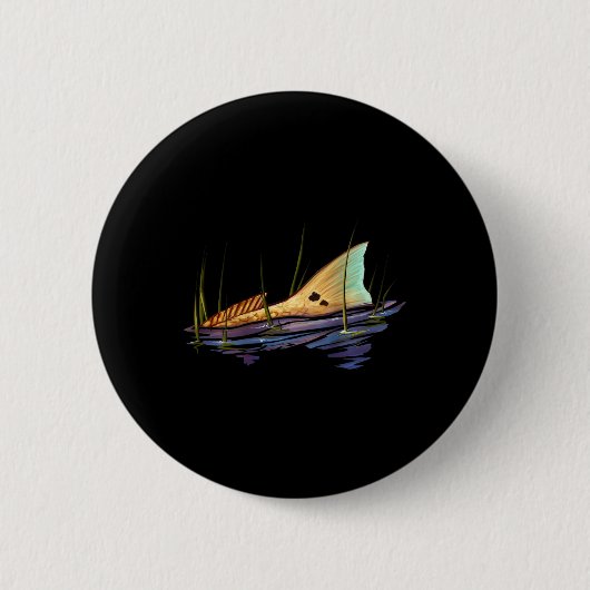 Roodbaars Rooddrum Shirt Roodbaars Ronde Button 5,7 Cm (Voorkant)