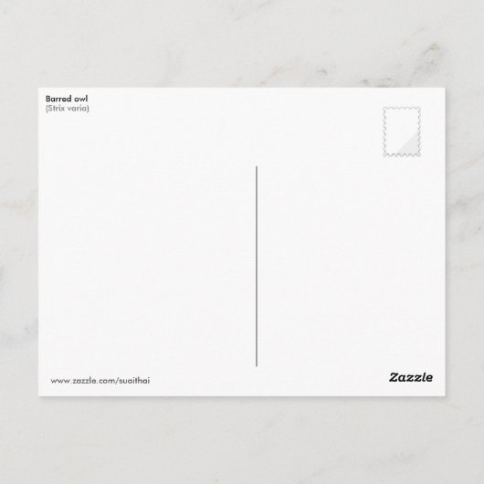 Roodbaars (Strix varia) Briefkaart (Achterkant)