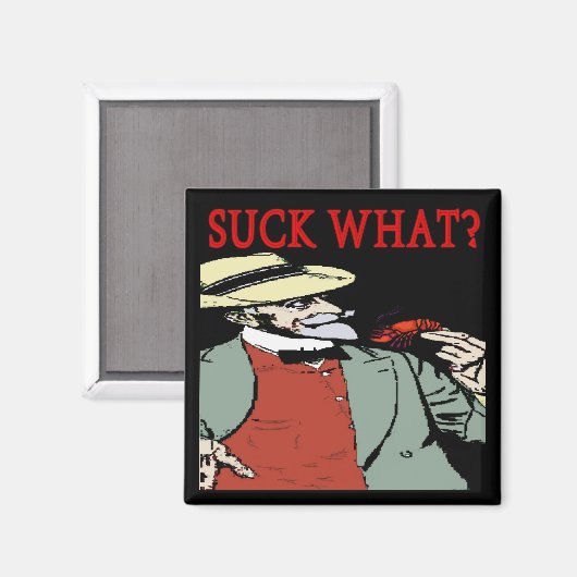 Roodbaars "Suck What"? Komische Cartoon Magneet (Voorkant / Achterkant)