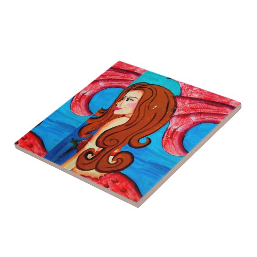 roodbaars tegeltje (Zijkant)