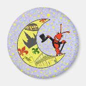 Roodbaars Top Hat Crescent Moon magneet (Voorkant)