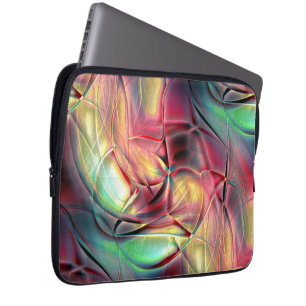 Roodbaars tot groen kleurrijk gekruist 'stranddoek laptop sleeve