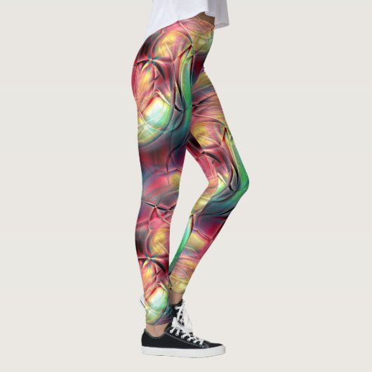 Roodbaars tot groen kleurrijk gekruist 'stranddoek leggings (Rechts)