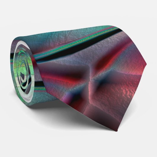 Roodbaars tot groen kleurrijk gekruist 'stranddoek stropdas (Opgerold)