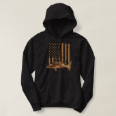 Roodbaars Vist rode drum die de Amerikaanse vlag v Hoodie (Design voorkant)