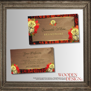 Roodbaarse bruine boomschors Hout Korrels Elegant  Visitekaartje