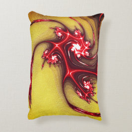 Roodbaarse fractale hagedis op zachte, onbewerkte  accent kussen