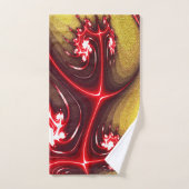 Roodbaarse fractale hagedis op zachte, onbewerkte  bad handdoek (Handdoek)