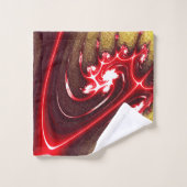 Roodbaarse fractale hagedis op zachte, onbewerkte  bad handdoek (Wasdoekje)