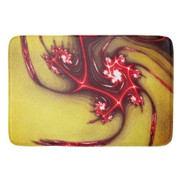 Roodbaarse fractale hagedis op zachte, onbewerkte  badmat