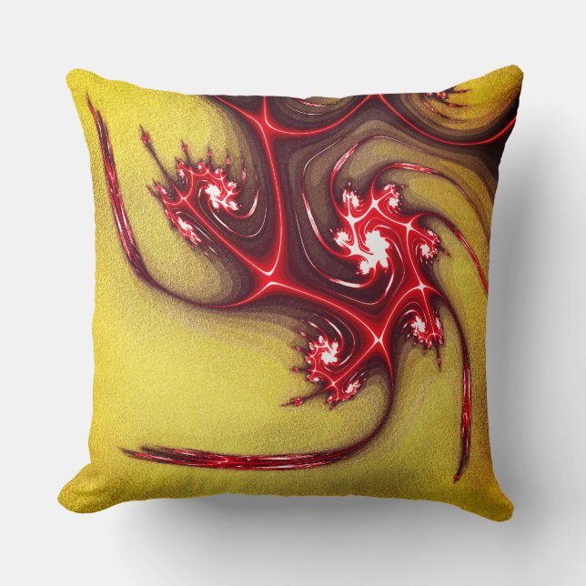 Roodbaarse fractale hagedis op zachte, onbewerkte  kussen (Voorkant)