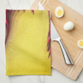 Roodbaarse hagedis op zandtextuur van ochre theedoek (Quarter Fold)