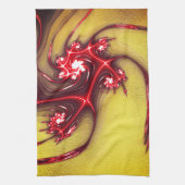 Roodbaarse hagedis op zandtextuur van ochre theedoek (Verticaal)