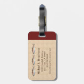 Roodbaarzen (Bordeaux Accent 1) Bagagelabel (Achterkant verticaal)