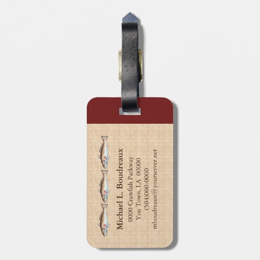 Roodbaarzen (Bordeaux Accent 1) Bagagelabel (Achterkant verticaal)