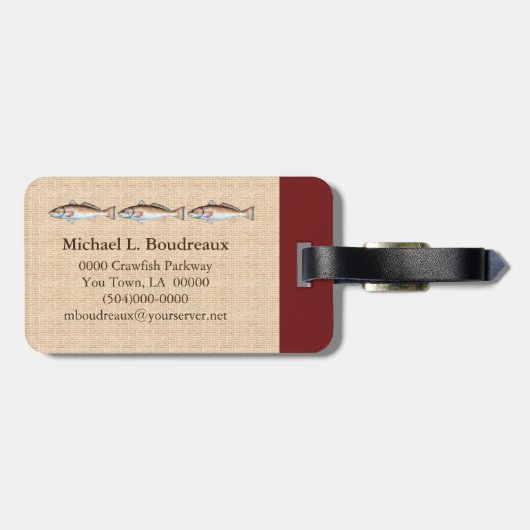 Roodbaarzen (Bordeaux Accent 1) Bagagelabel (Achterkant horizontaal)