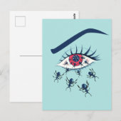 Roodbaarzen kunst met kruipende mieren briefkaart (Voorkant / Achterkant)