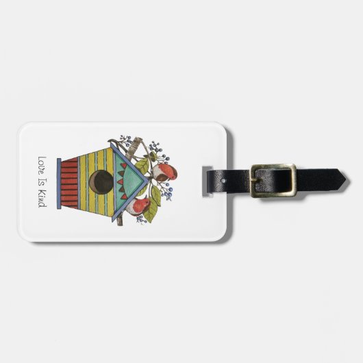 roodbaarzen met blauwe bessen en vogelpest bagagelabel (Voorkant horizontaal)