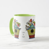 roodbaarzen met blauwe bessen en vogelpest mok (Voorkant links)