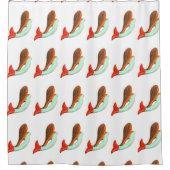 roodbaarzen met blauwe of rode staart douchegordijn (Voorkant)