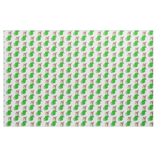 roodbaarzen met groene staart stof (Yard (91,4 cm))