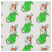 roodbaarzen met groene staart stof (Swatch)