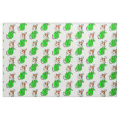 roodbaarzen met groene staart stof (Fat Quarter)