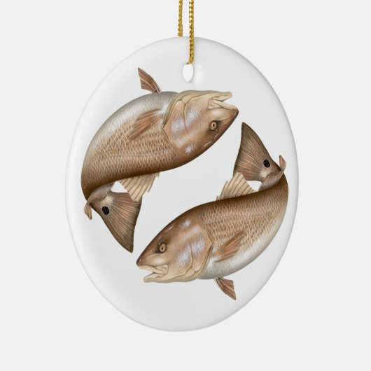 Roodbaarzen (Red Drum) Keramisch siermiddel Keramisch Ornament (Rechts)