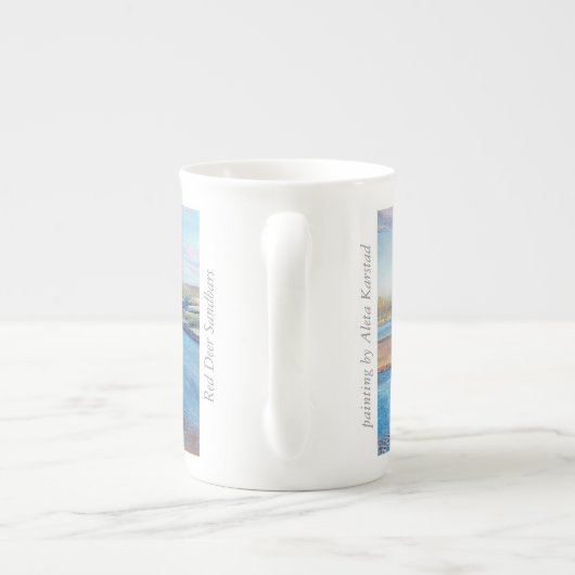 Roodbaarzen Sandbars - mok van beenderporselein (Achterkant)