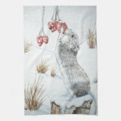Roodbaarzen sneeuwscopen theedoek (Verticaal)