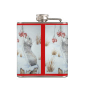 Roodbaarzen sneeuwscurve heupfles (Achterkant)