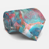 Roodbaarzen tot cyaanvlekken op een schitterende w stropdas (Opgerold)