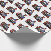 Roodbakken voor oranje cadeaupapier (Hoek)