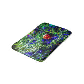 Roodbal met groene kerstboom badmat (Gekanteld)