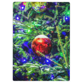 Roodbal met groene kerstboom klembord (Achterkant)