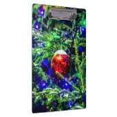 Roodbal met groene kerstboom klembord (Rechts)