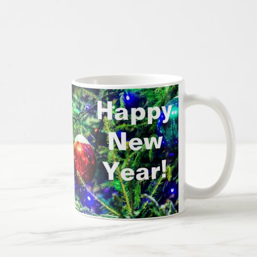 Roodbal met groene kerstboom koffiemok (Rechts)