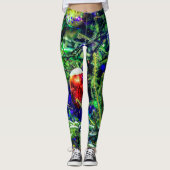 Roodbal met groene kerstboom leggings (Voorkant)