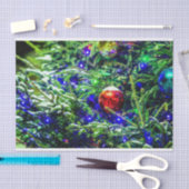 Roodbal met groene kerstboom tissuepapier (Craft)