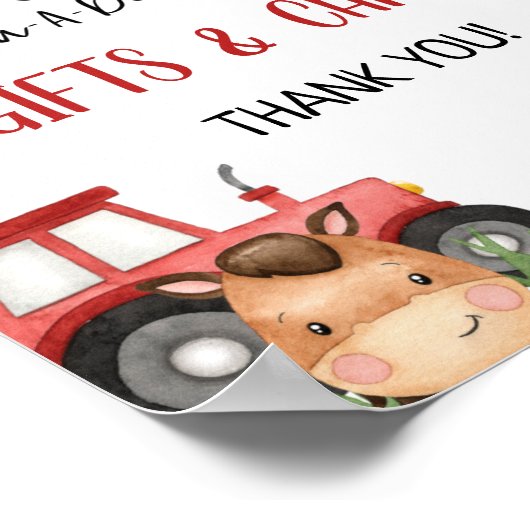 Roodbarnenvloed Boerderij Birthday Party Sign Poster (Hoek)