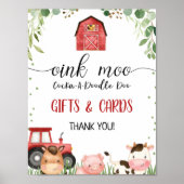 Roodbarnenvloed Boerderij Birthday Party Sign Poster (Voorkant)