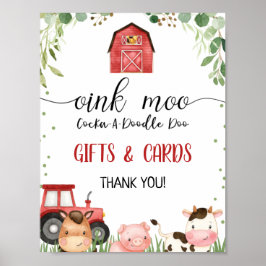 Roodbarnenvloed Boerderij Birthday Party Sign Poster