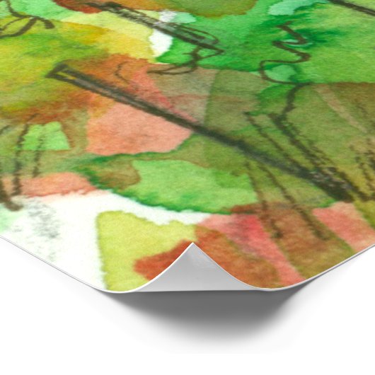 Roodbarngebergte — Waterverf Poster (Hoek)