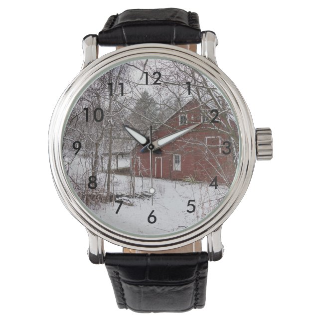 Roodbaron in de sneeuw horloge (Voorkant)