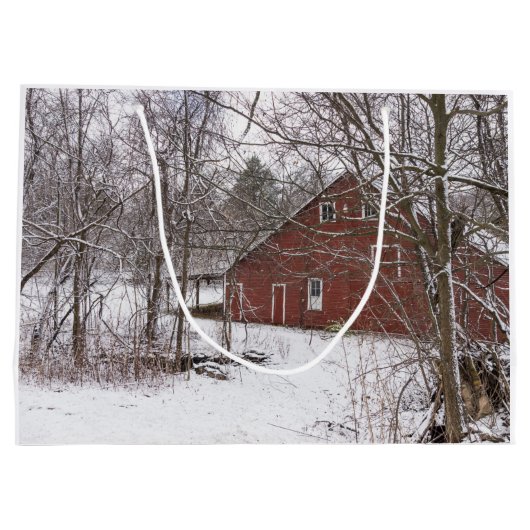 Roodbaron in de sneeuw large cadeautasje (Achterkant)