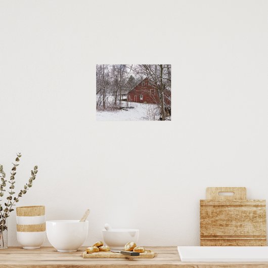 Roodbaron in de sneeuw poster (Keuken)